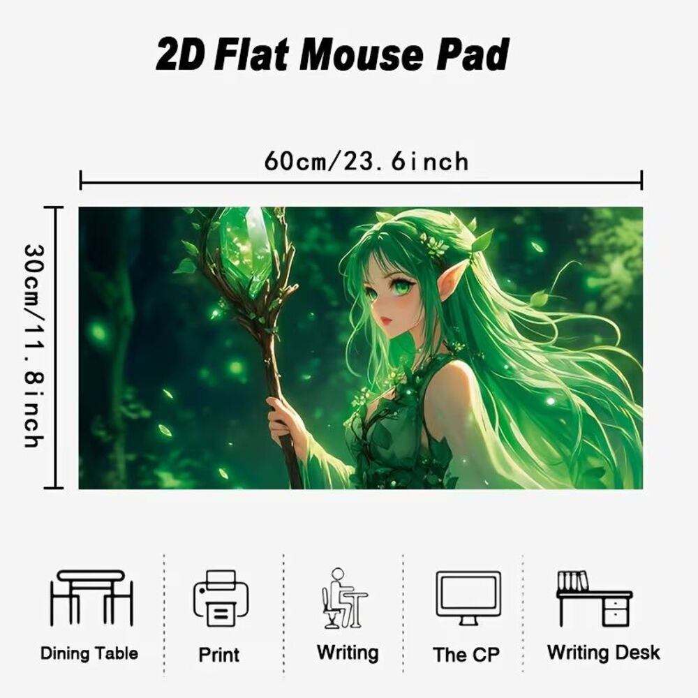 Anime Elf Mage Large Mouse Pad 11 x 23 Inches Amazing Gamer Mouse Pad NEW